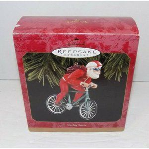 Hallmark Keepsake Ornament Cycling Santa 1997